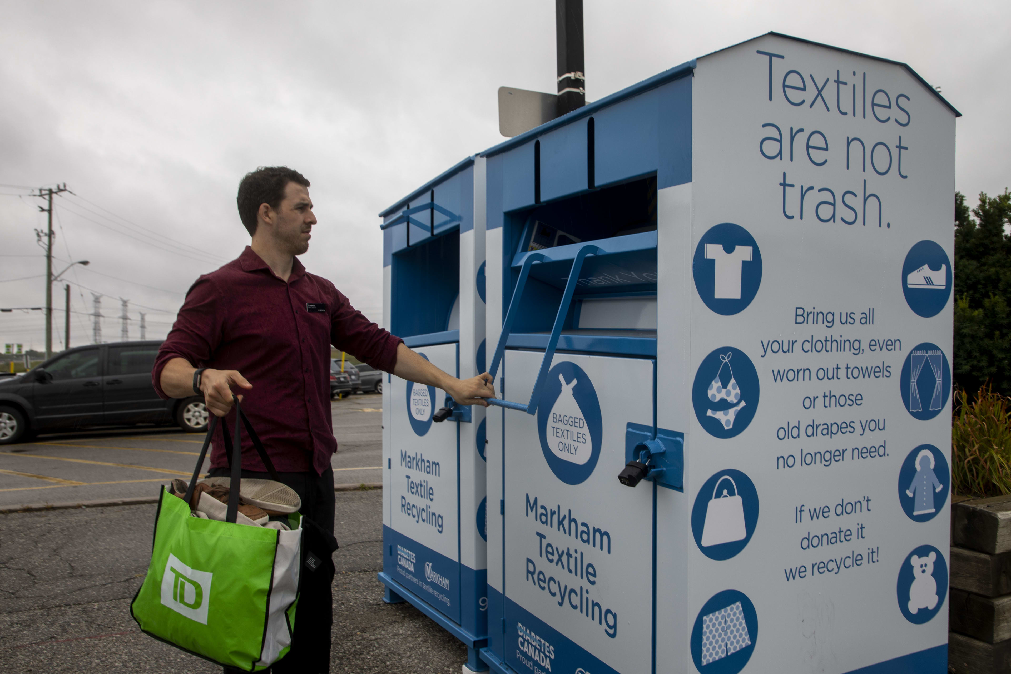 the recycling bins at Unionville GO Station.