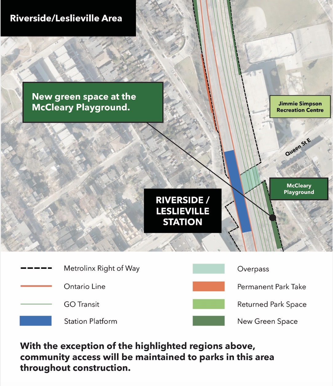 graphic showing permanent park take and new park space at McCleary playground and Jimmie Simpson
