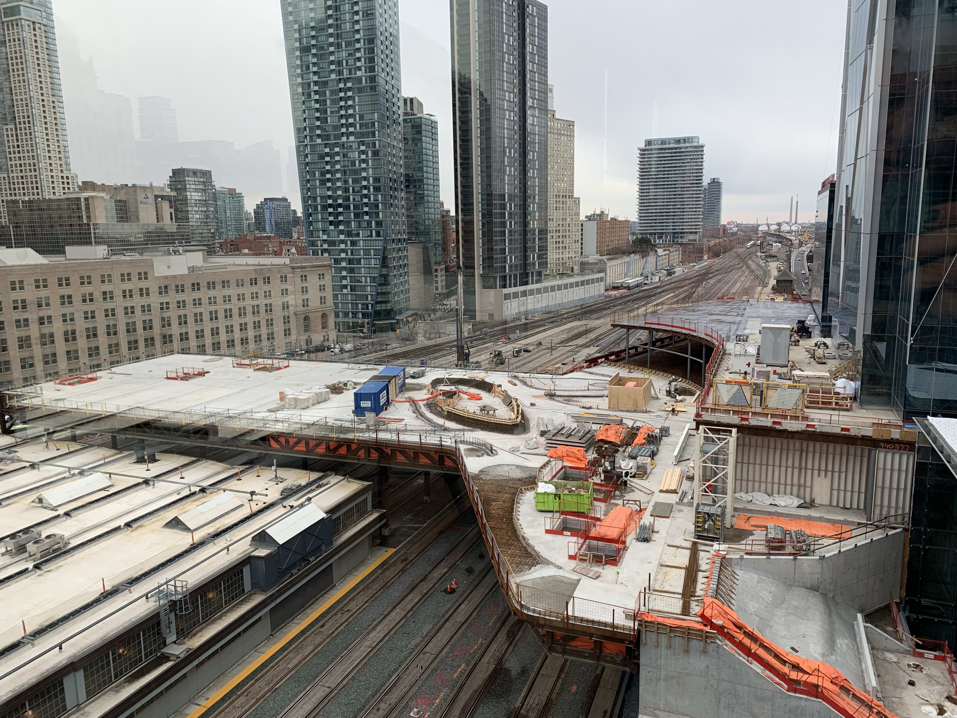 Image show a large section being built across the rail corridor.