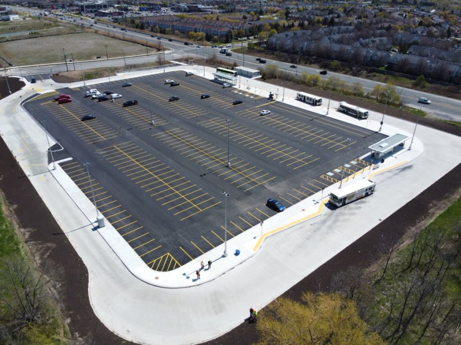 Aerial the new park and ride in Burlington