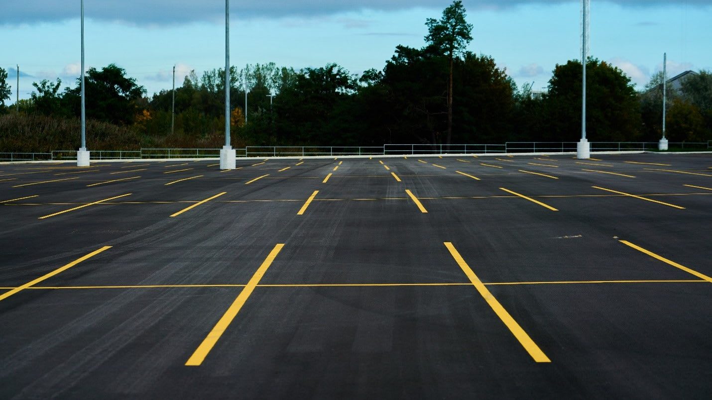 Line painting is complete at the new east parking lot.