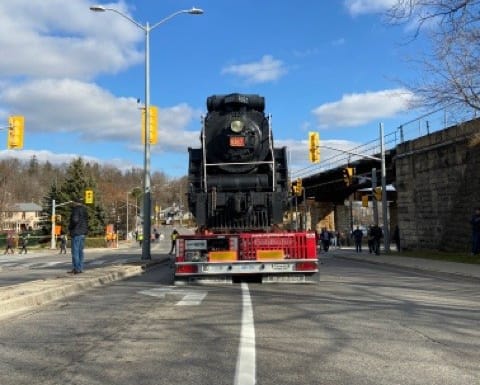 History was moved – Guelph’s renowned locomotive has been hauled to its new home