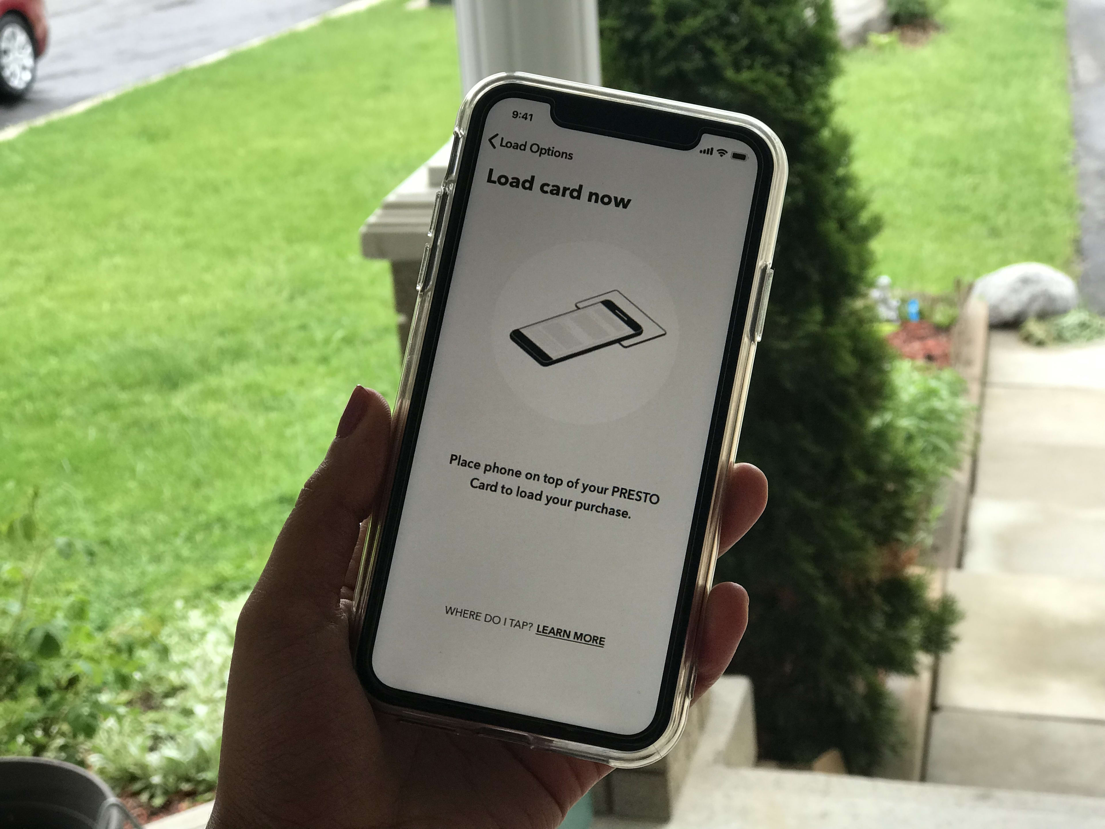a smart phone with the app called up.