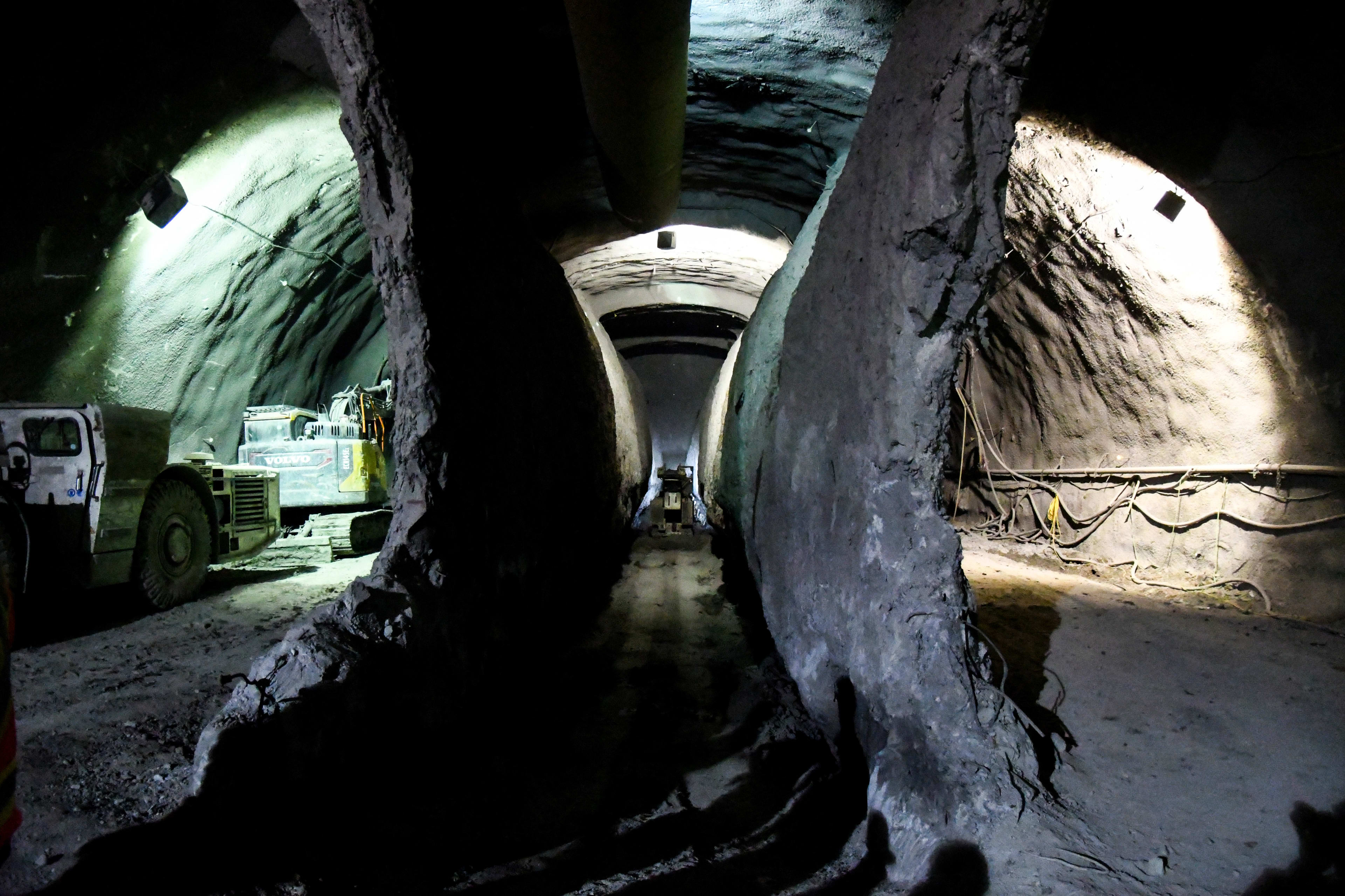 A massive tunnel and cavern underneath Eglinton Avenue where Laird Station is being built