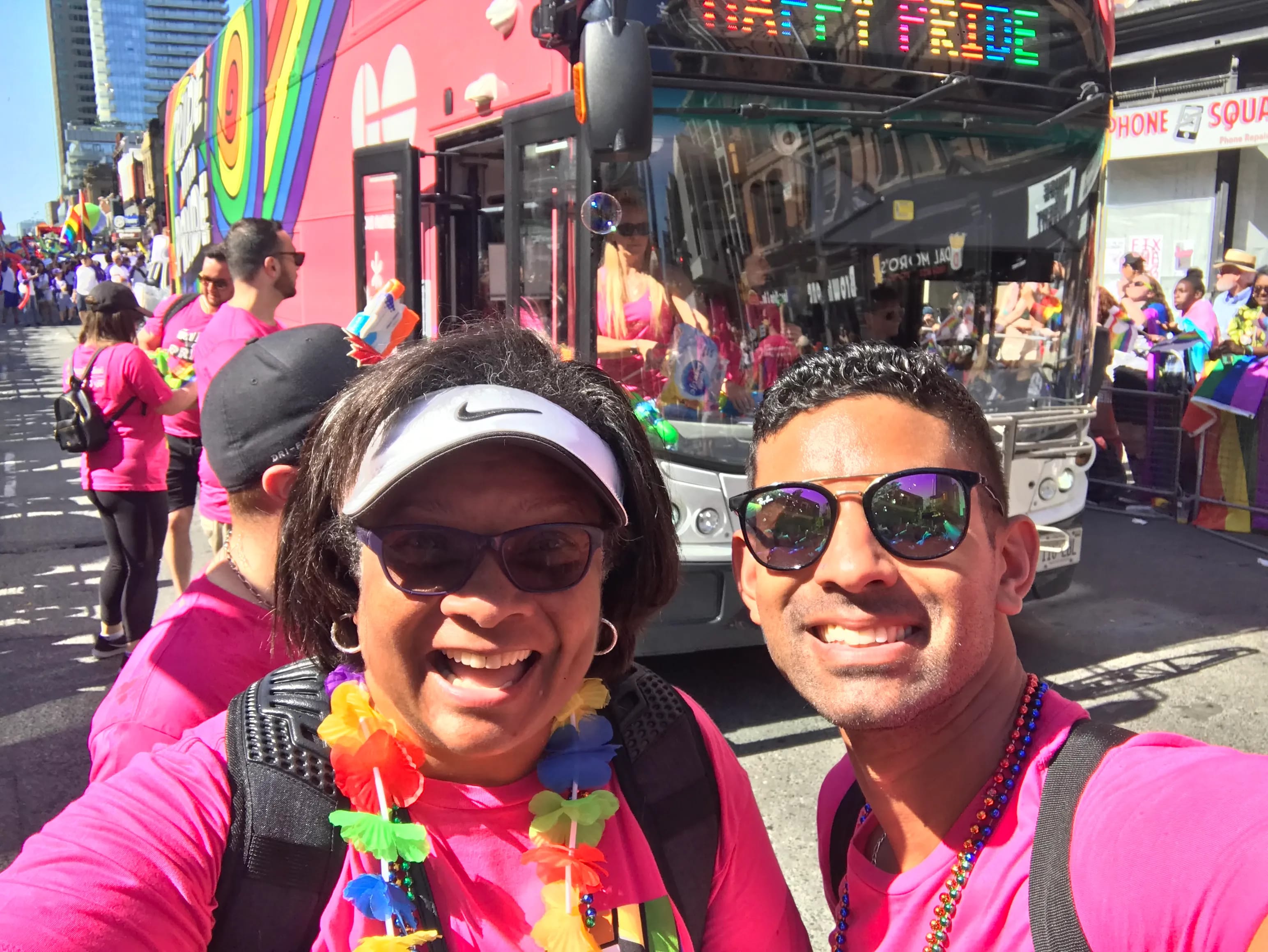 Adam Jagdat with his mom at Pride Toronto