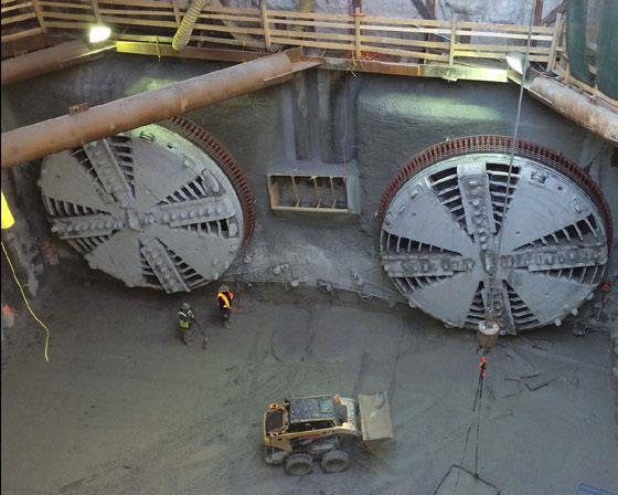 Photo of the Crosstown LRT tunnel boring machines