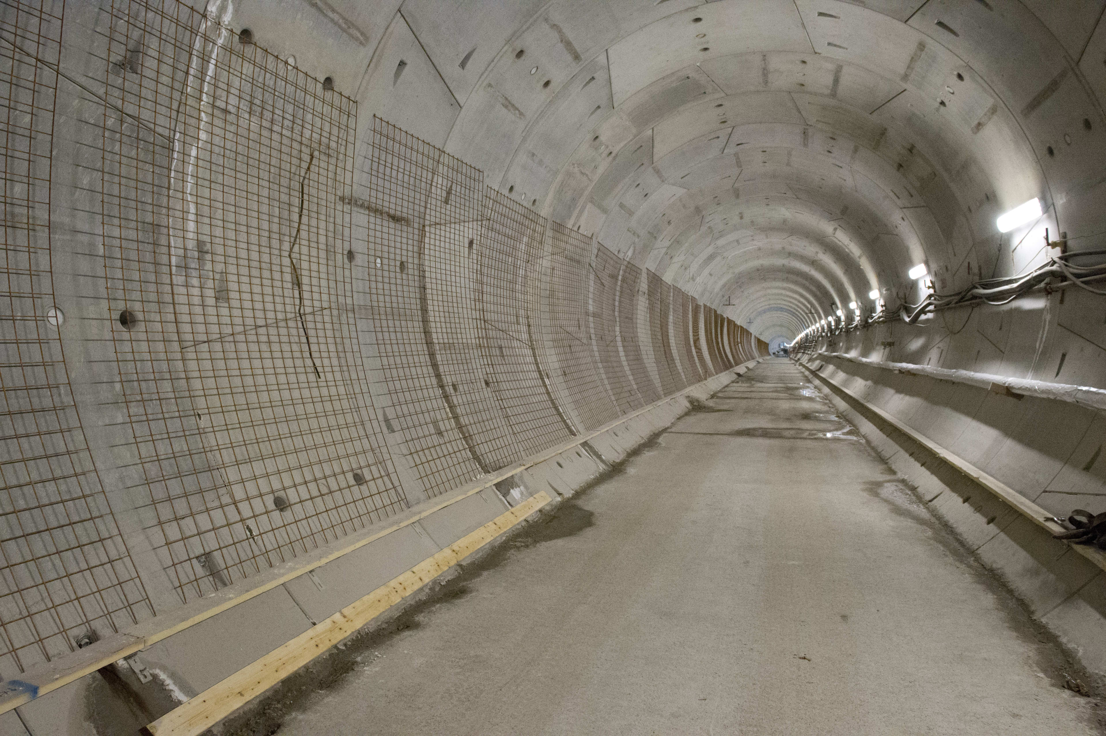 a long and well lit tunnel.