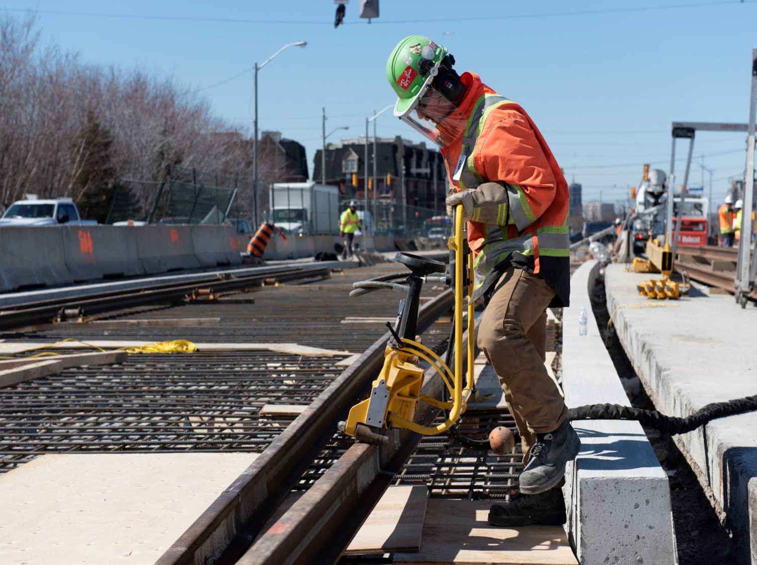 a worker working on rails.