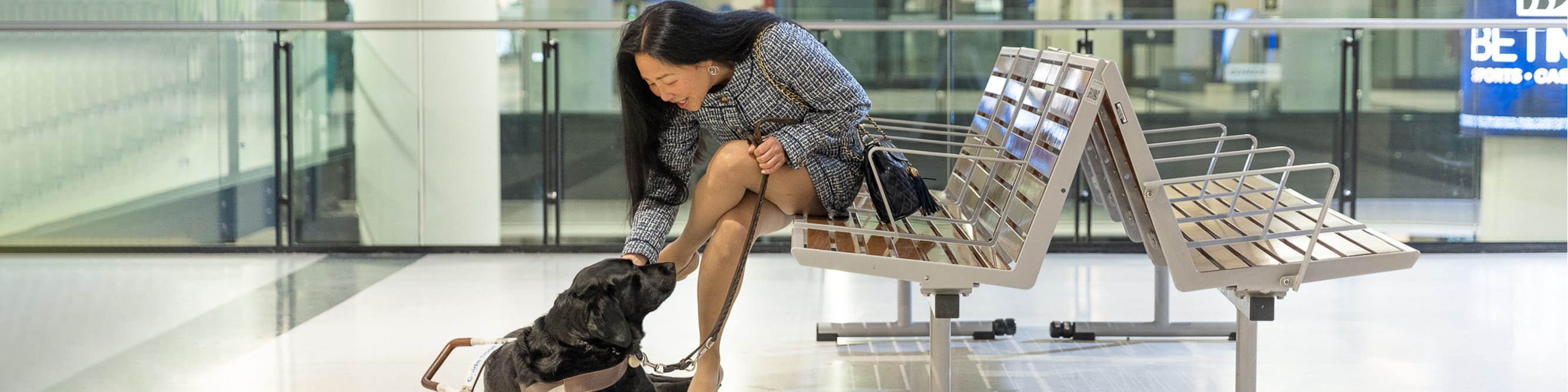 Passenger with service dog