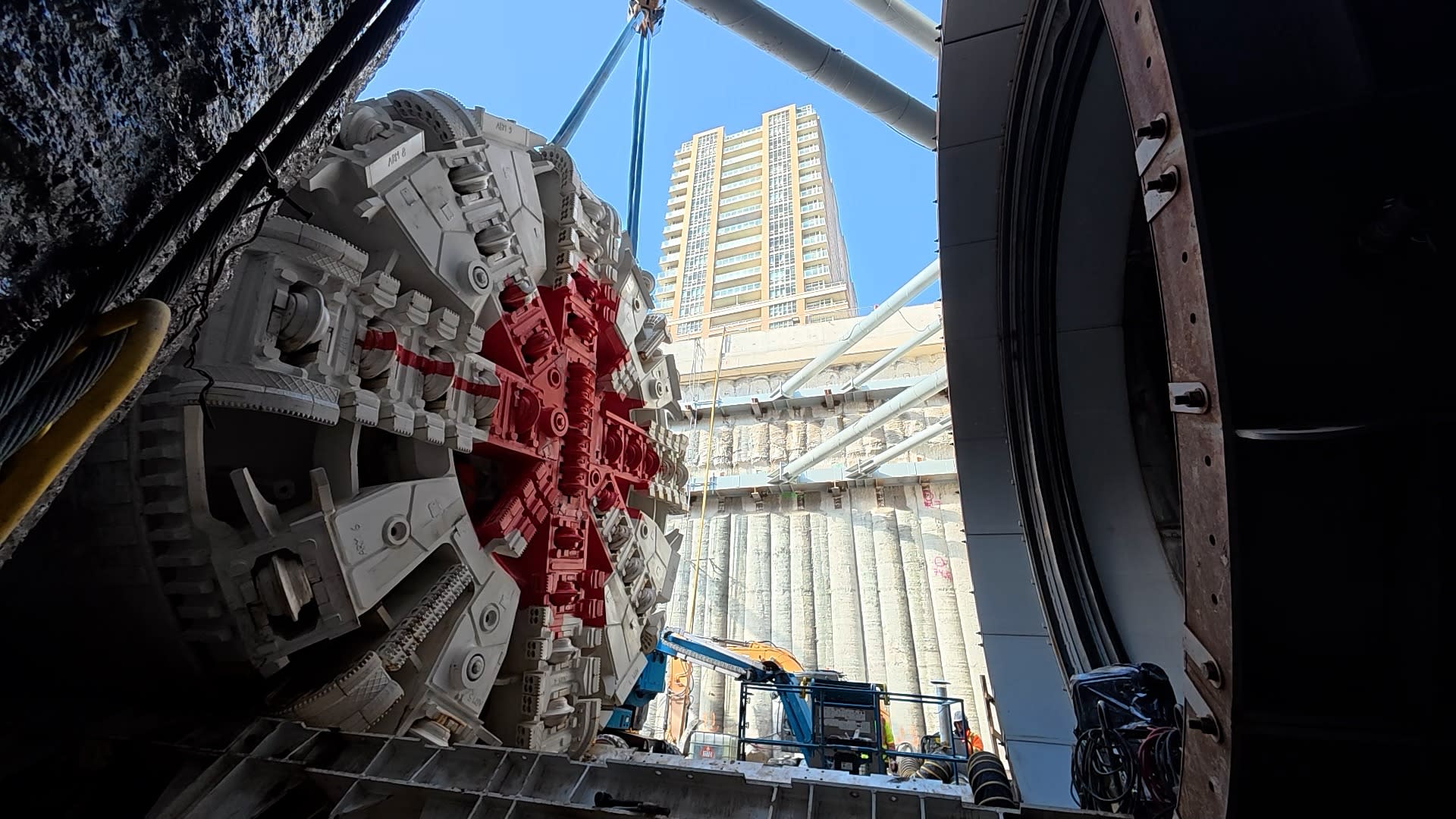 Ontario Line TBM Libby in launch shaft