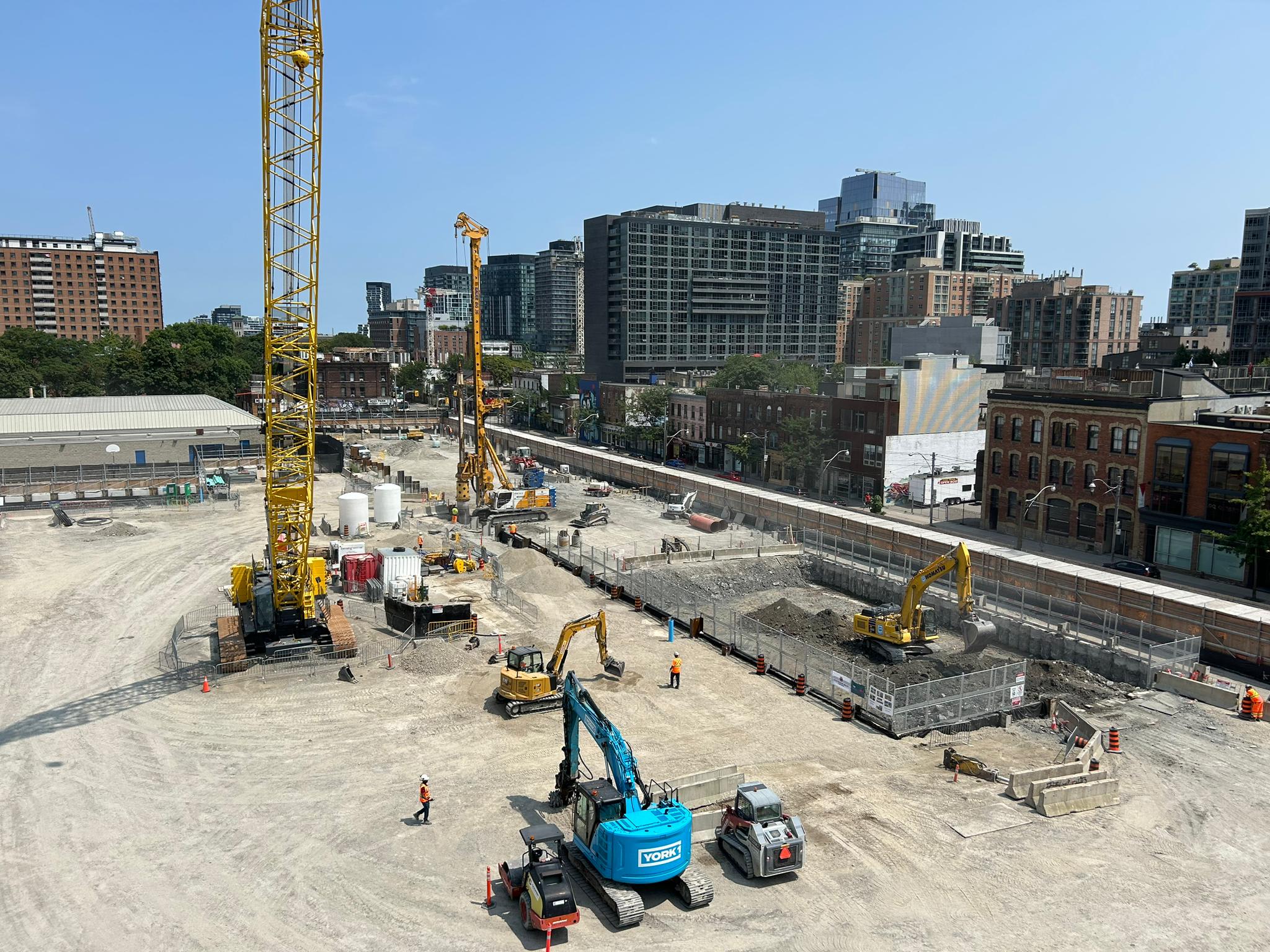 Excavation at the future Moss Park station.