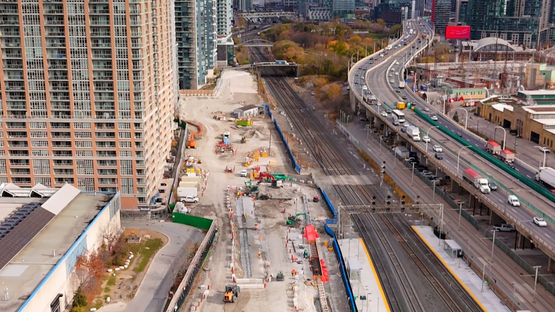 Ontario Line Tunnel Excavation Drone Shot