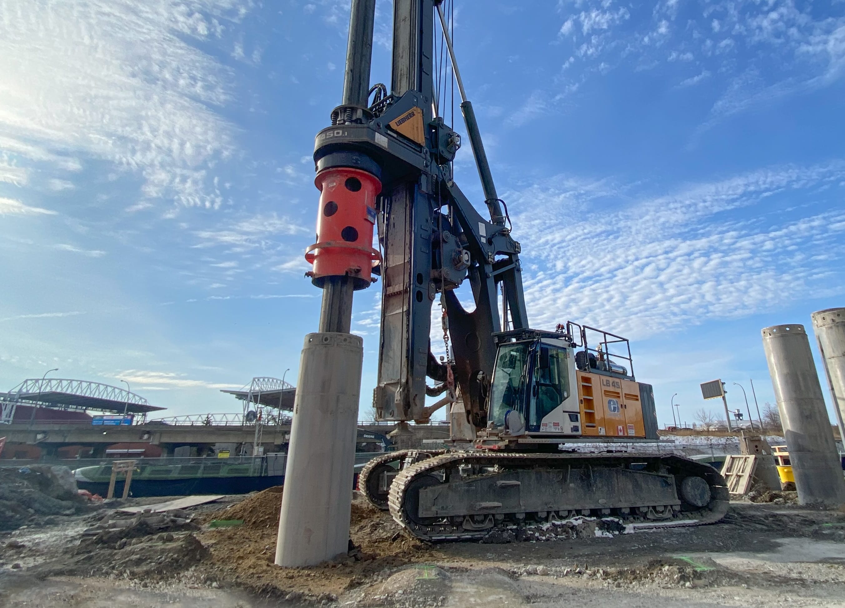 Ontario Line piling work downtown Toronto