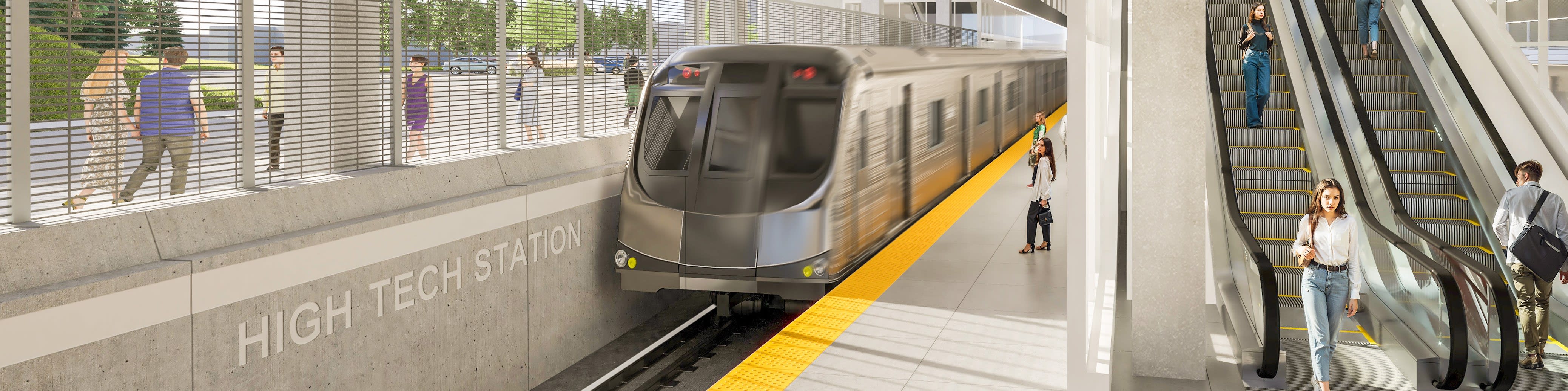 Rendering image of the platform area of the future High Tech Station.