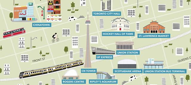 Map of UP Express Union Station