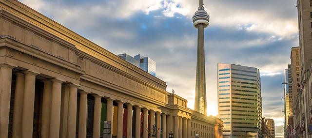 Out front of Toronto's Union Station