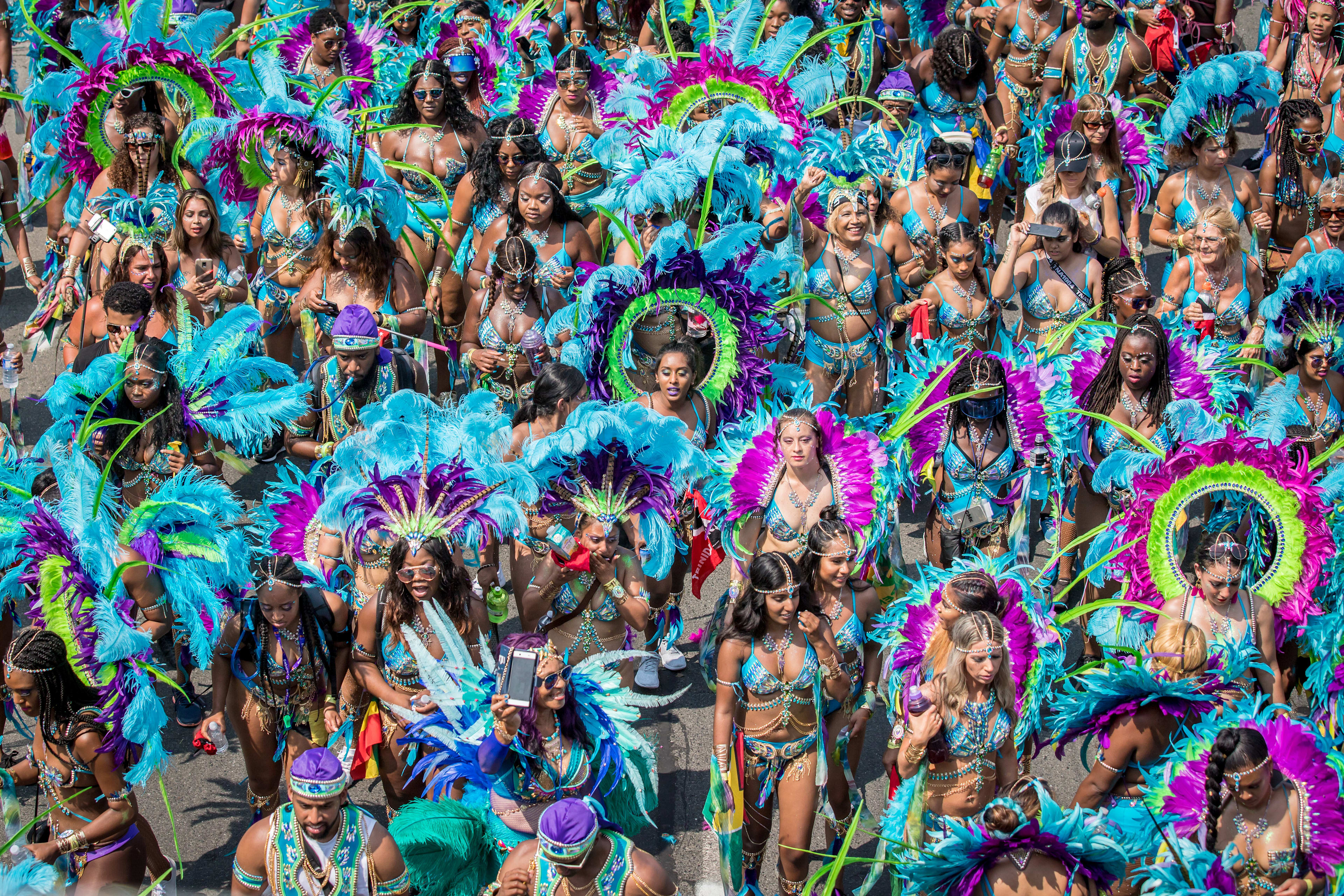 Image of the Caribbean Carnival Parade from Above