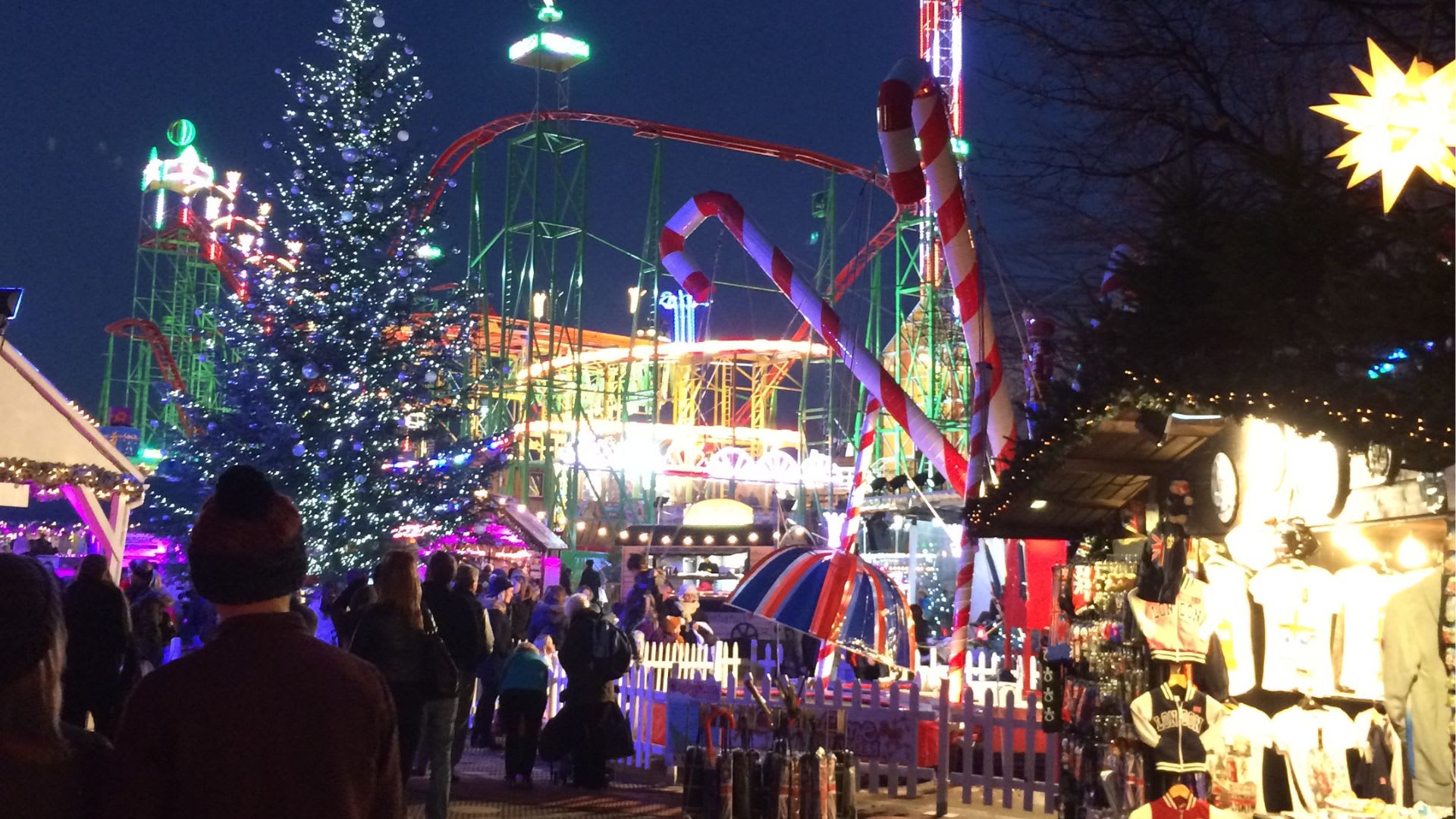 Winter Wonderland market in London, England