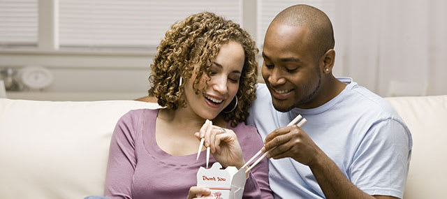 Get cozy at home on Valentine’s Day with your significant other and some tasty takeout to share.