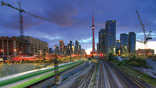 Images denoting GO Transit's past and present