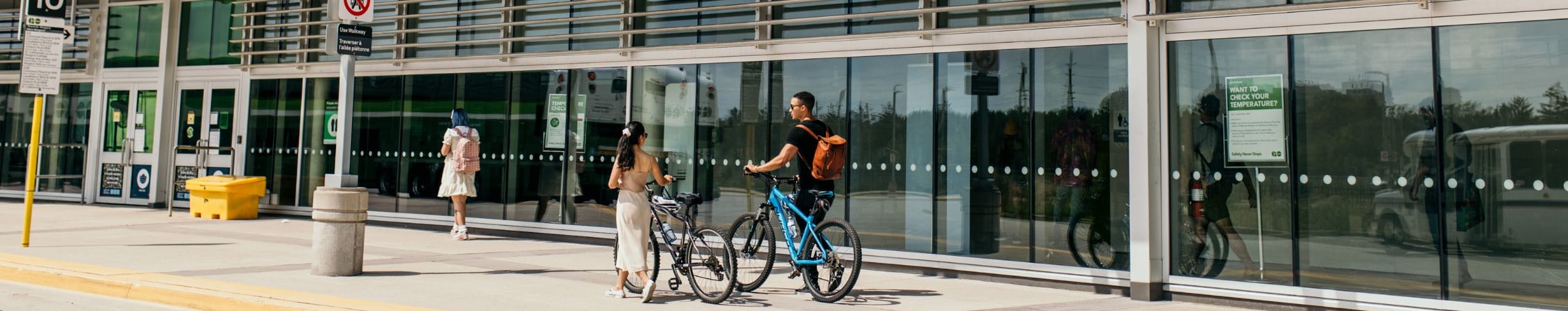 Biking on GO Transit with bike coach Gen Z bicycle platform station