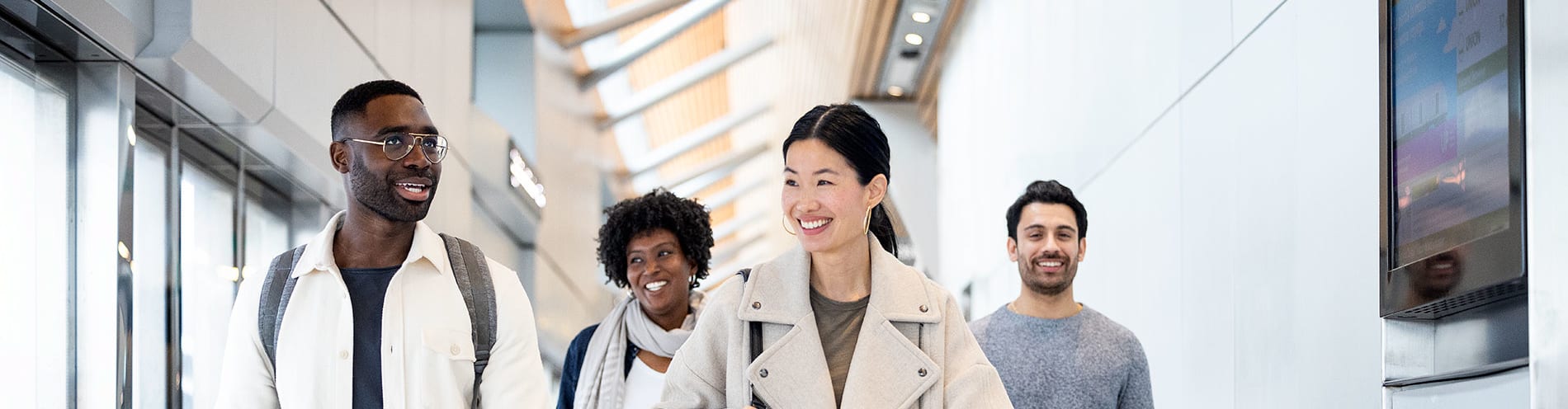 A group of UP Express customers travelling together