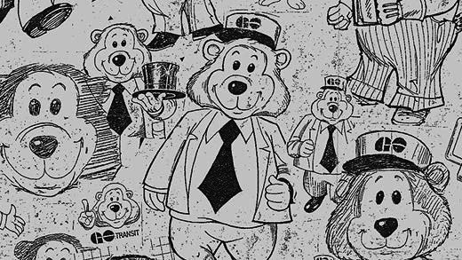 GO Bear illustration from the 1990s