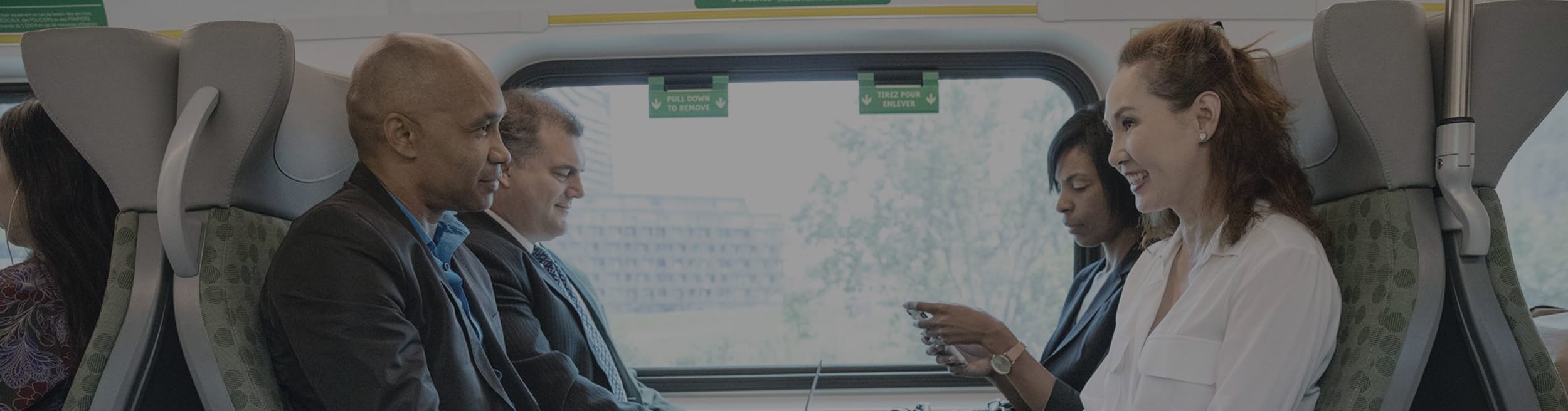 Customers on GO Train.