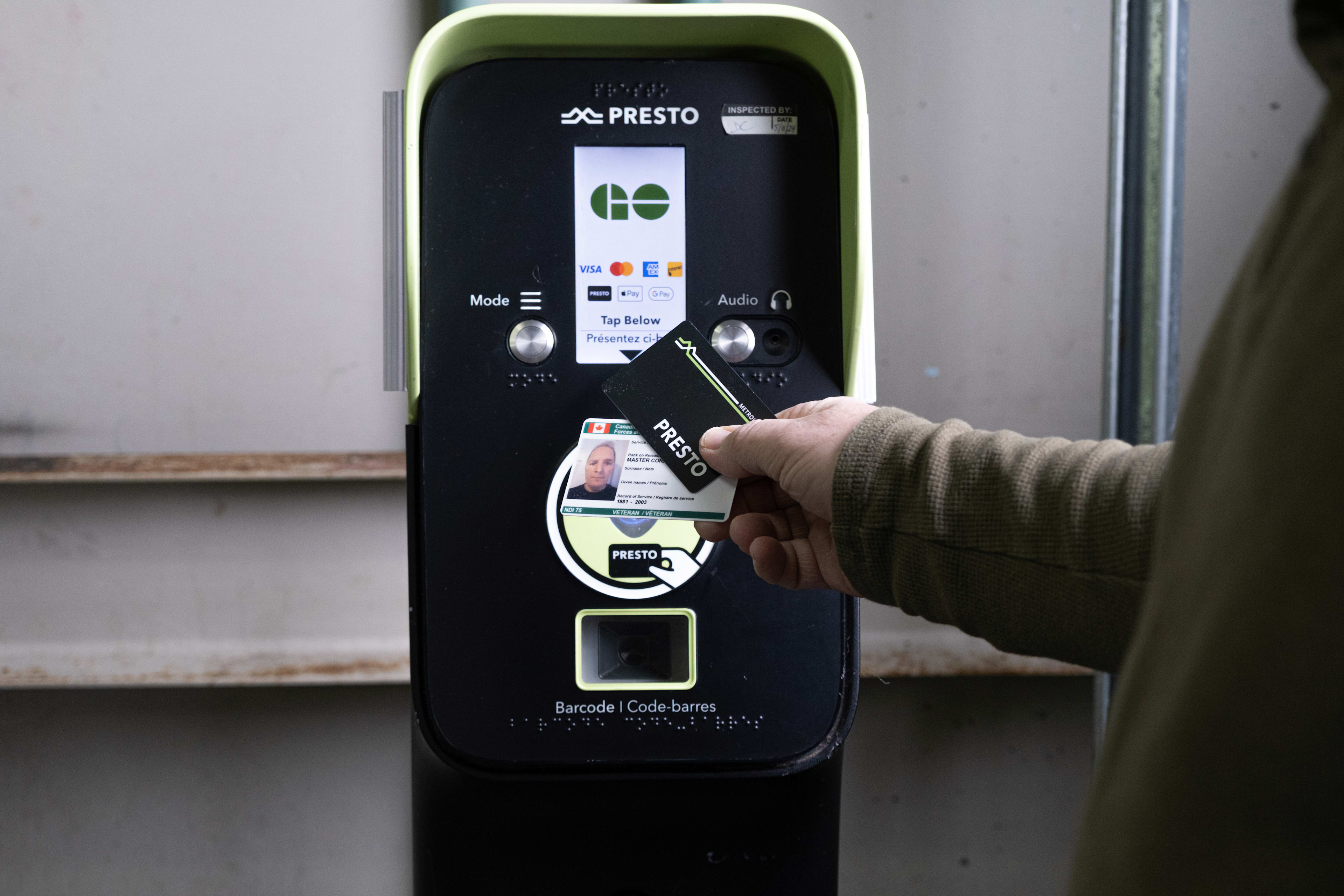 Presto and veterans card tapping