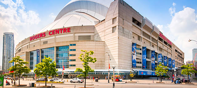 Outside of the Rogers Center in Toronto, Ontario