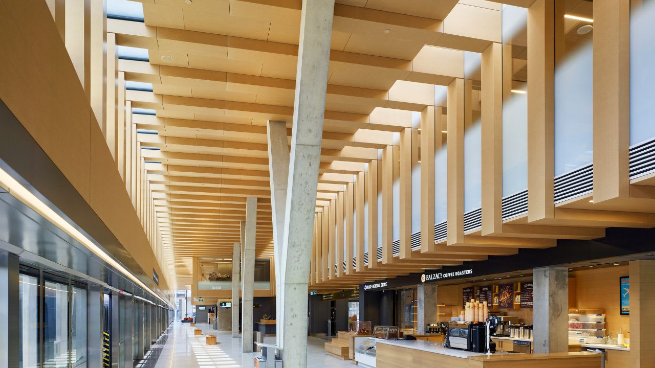 Image of the wood Ceilings at UP Union Staion