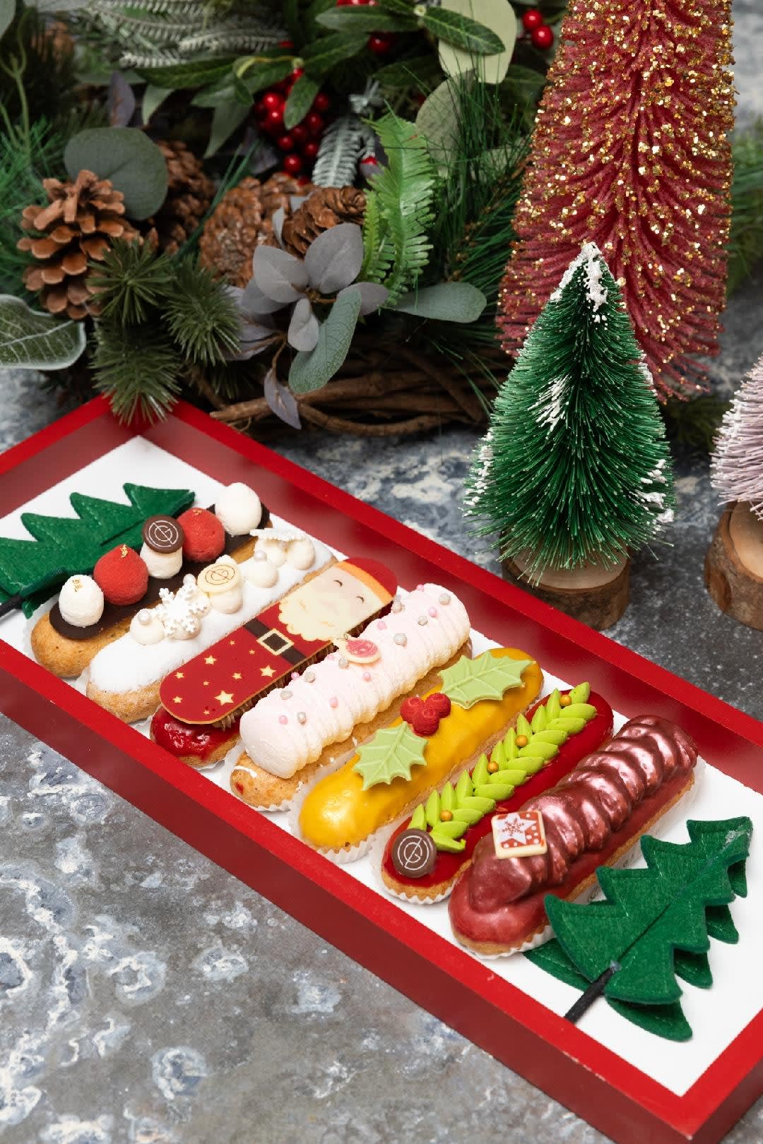 Box of holiday eclairs from Nugateau in Toronto, ON.