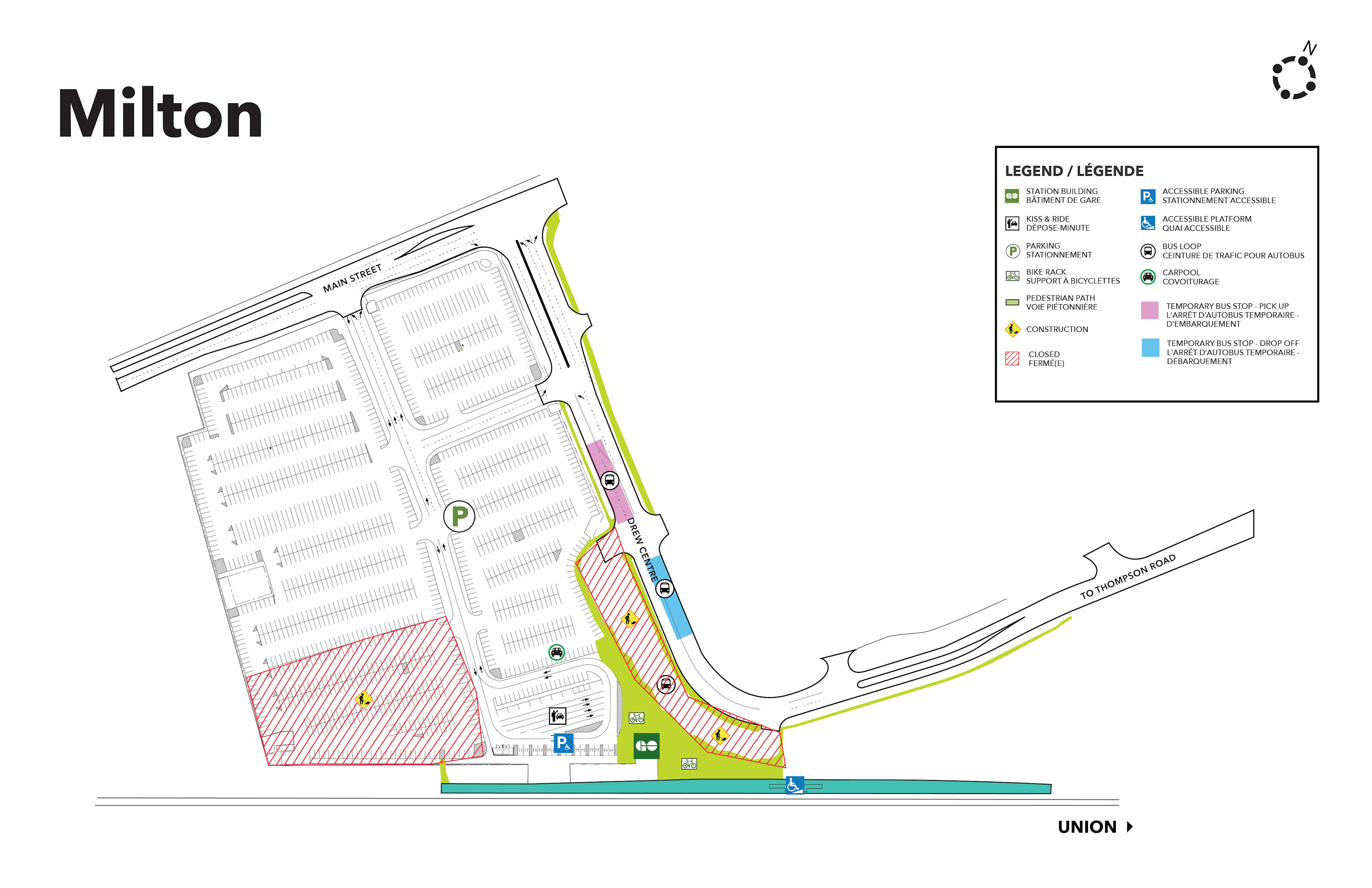 Milton GO south west parking lot and bus loop resurfacing.