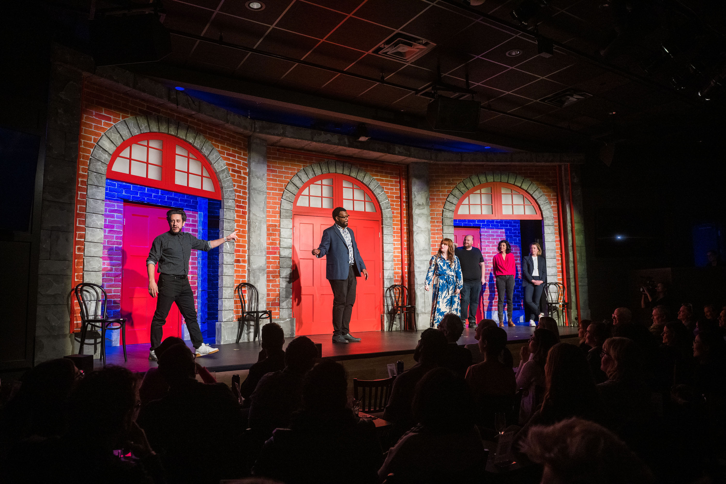 Comedians on stage at The Second City