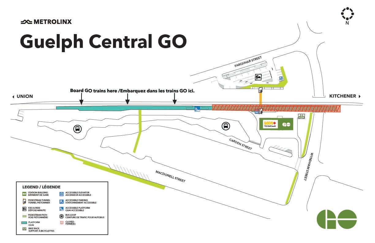 Boarding graphic for Guelph Central GO