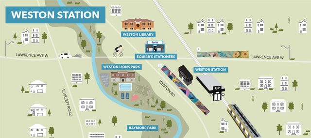 Map of UP Express Weston Station