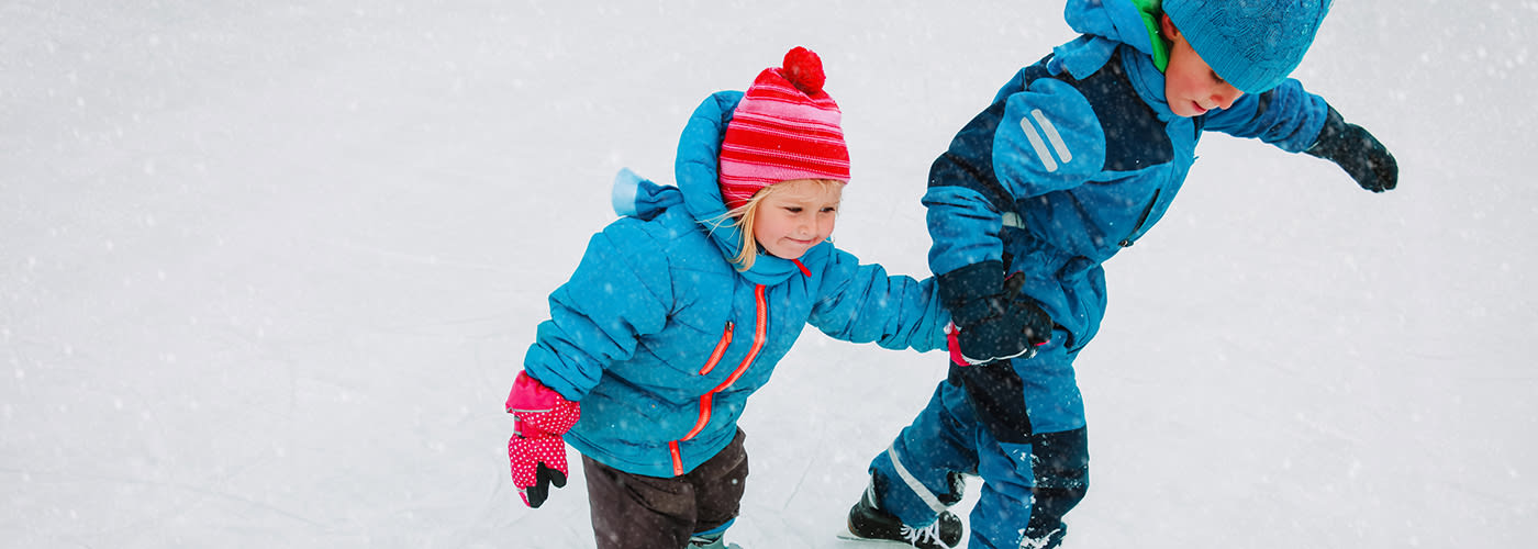 Children skating along the Barbara Ann Scott Skating Trail