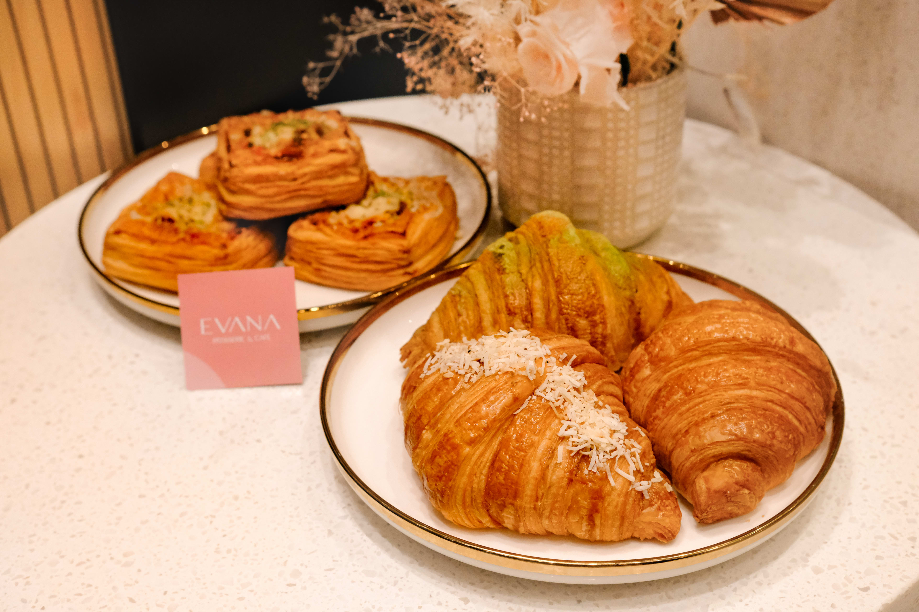 Plate of croissants from Evana bakery in Scarborough.