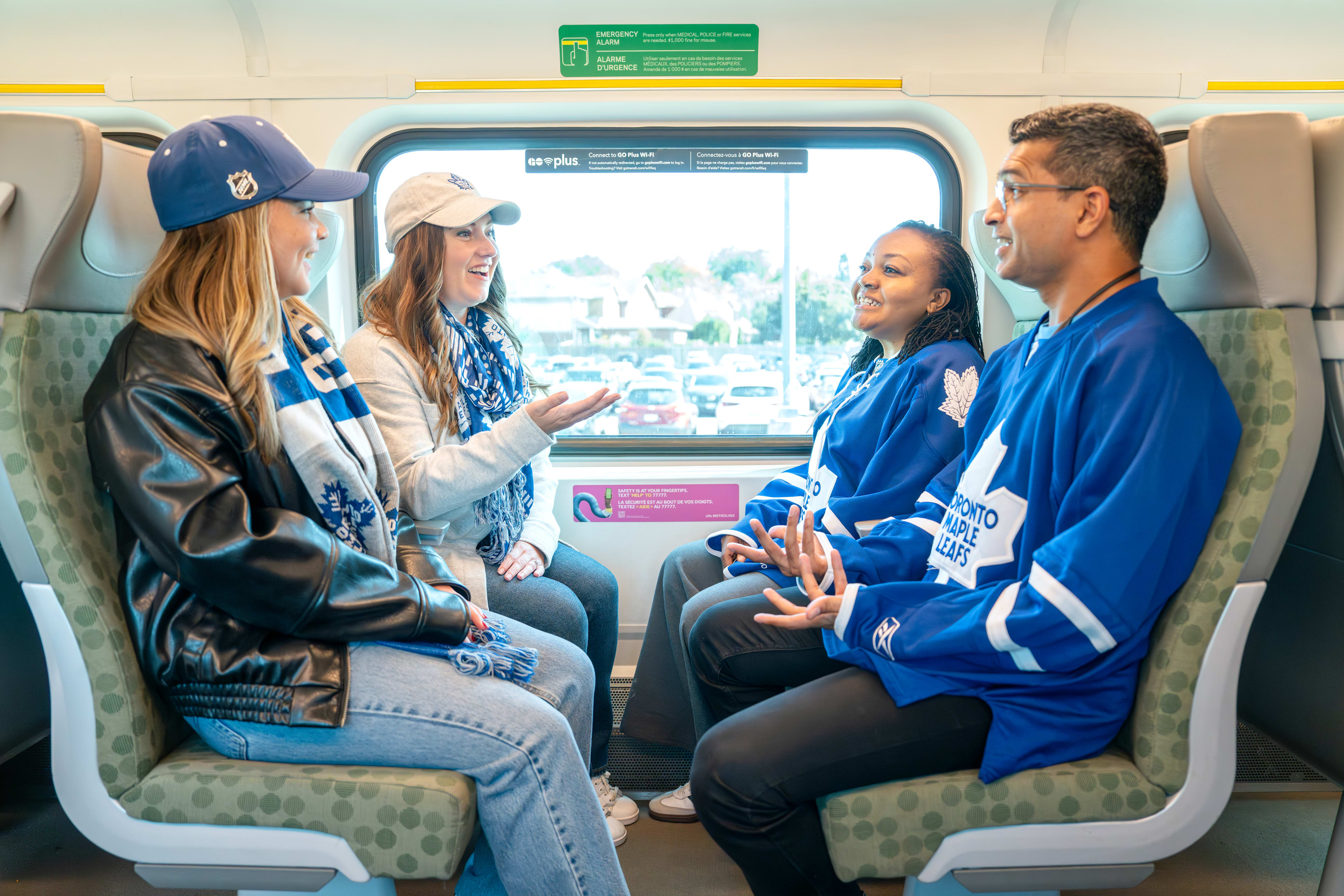 Leafs fan on train