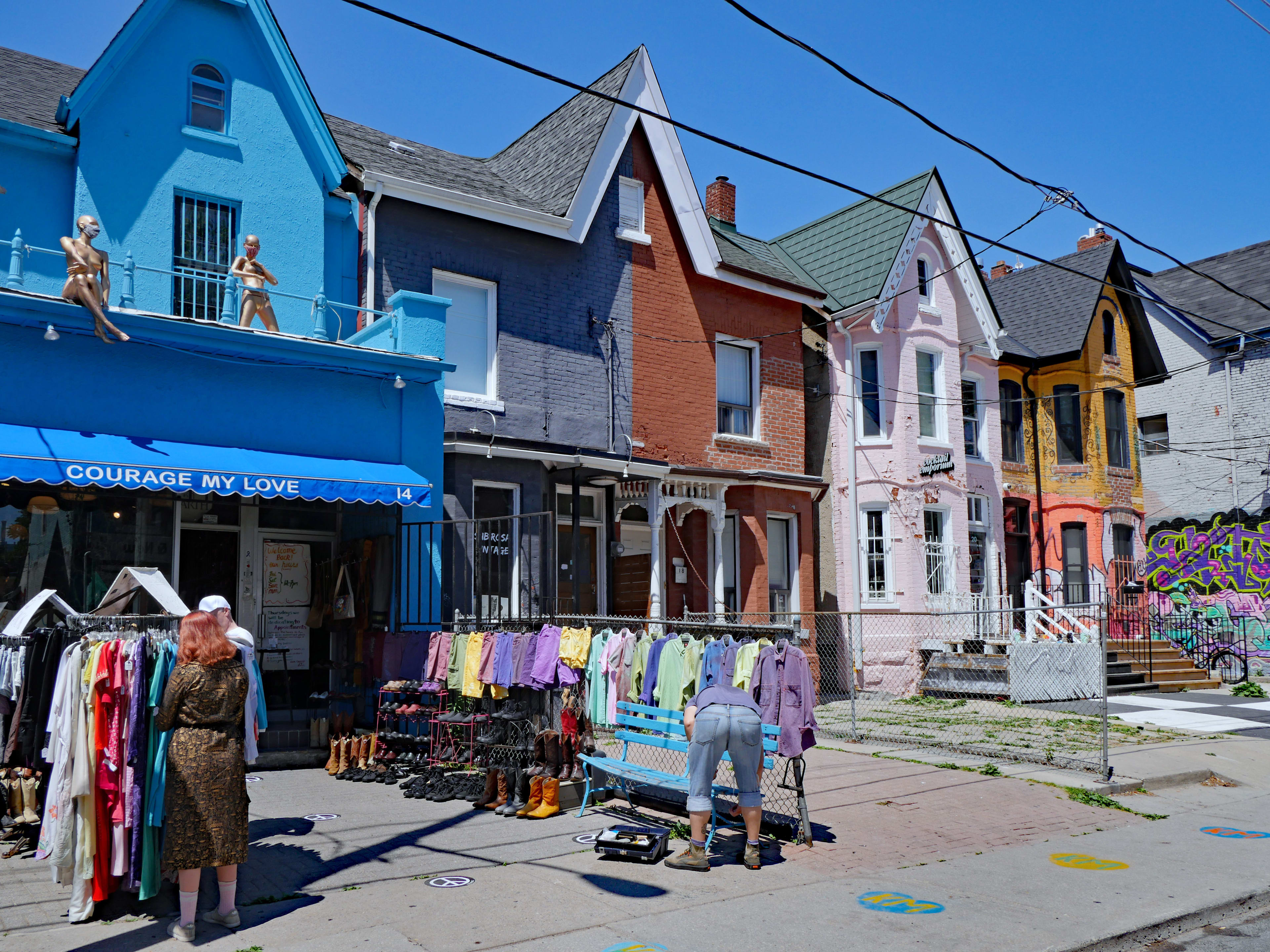 Outside of Courage My Love vintage shop in Kensington Market