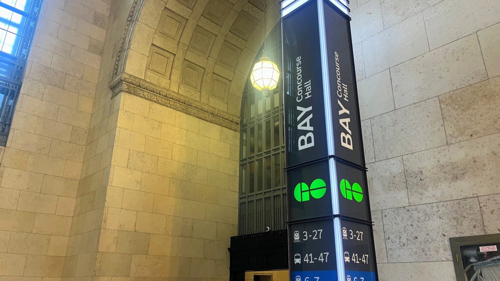 Sign labelled "Bay Concourse" in Great Hall