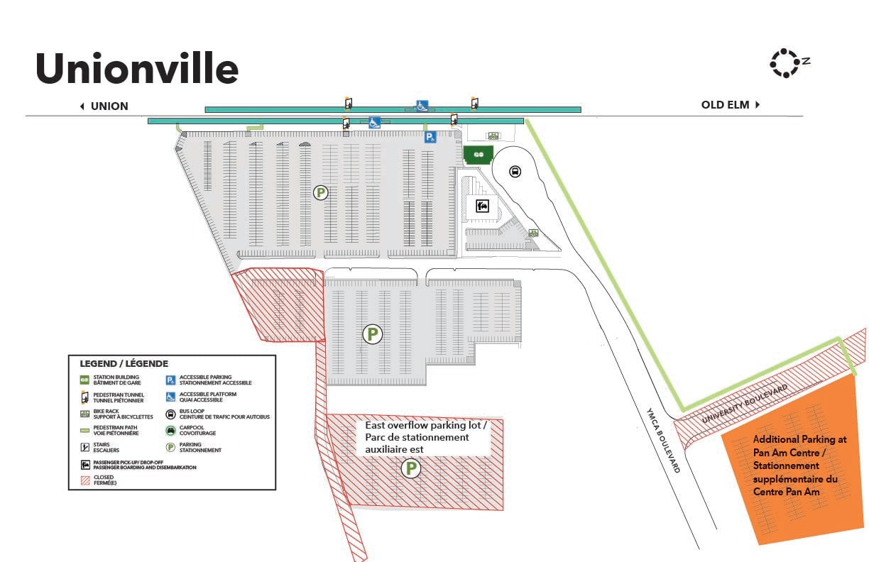 Unionville GO southeast corner and east access road closure