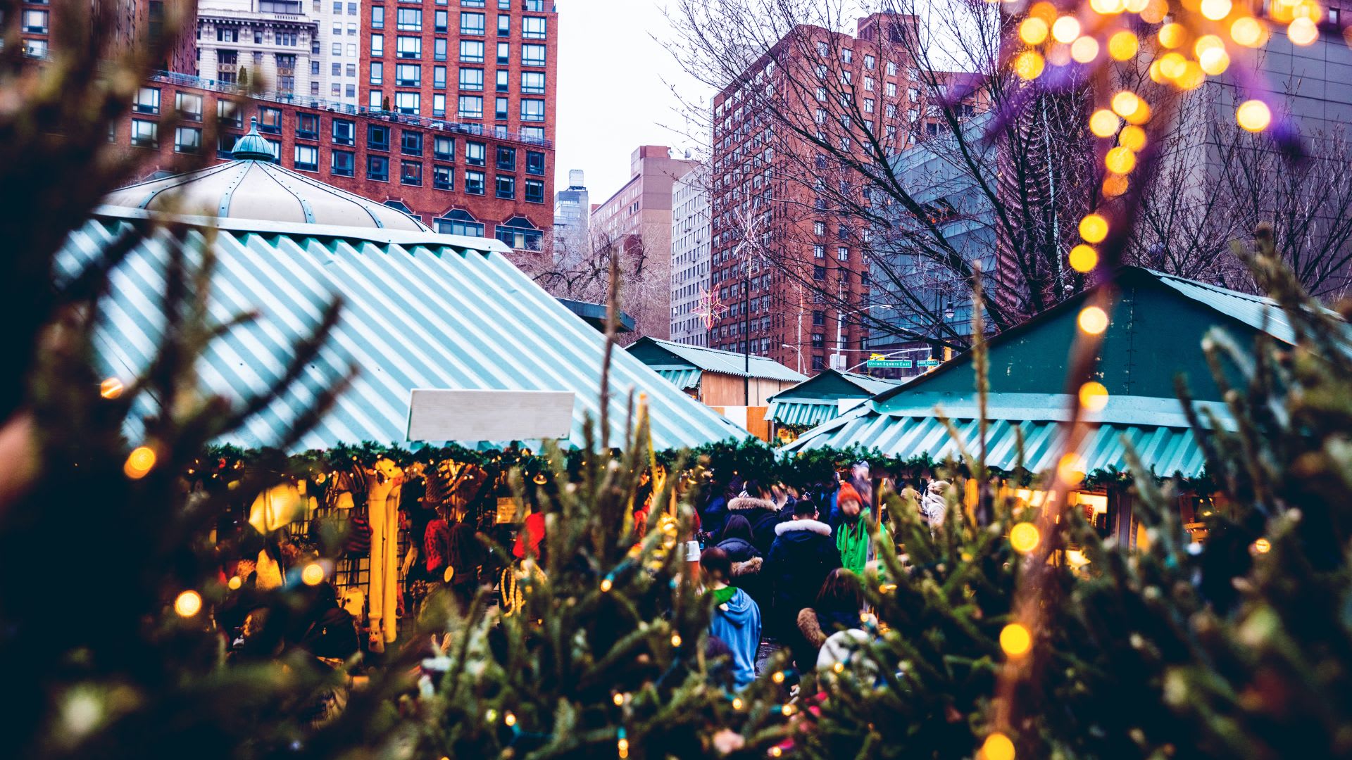 Union Square Holiday Market in NYC, USA