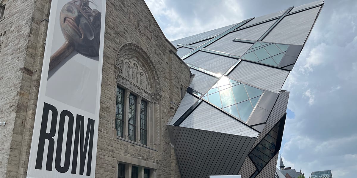 Exterior of the Royal Ontario Museum (ROM) in Toronto, ON.