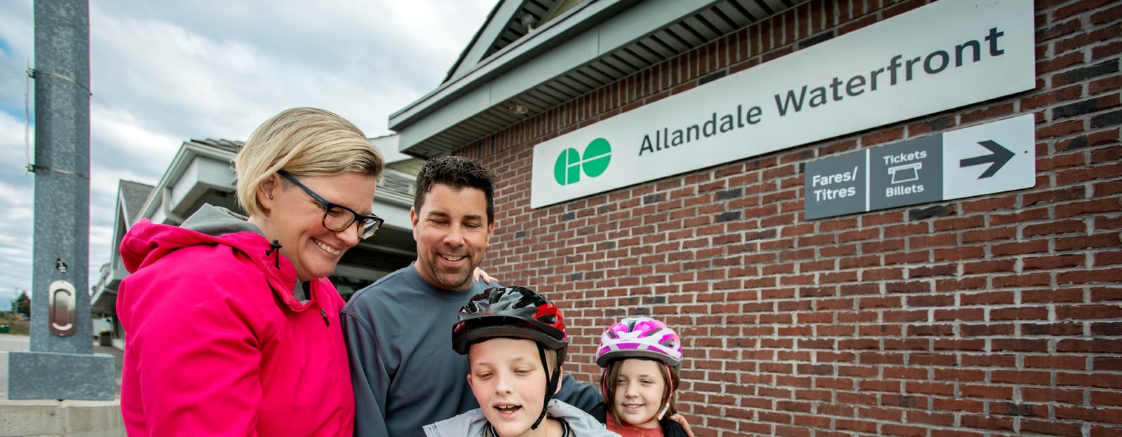 Allandale Waterfront GO Station in Barrie with family