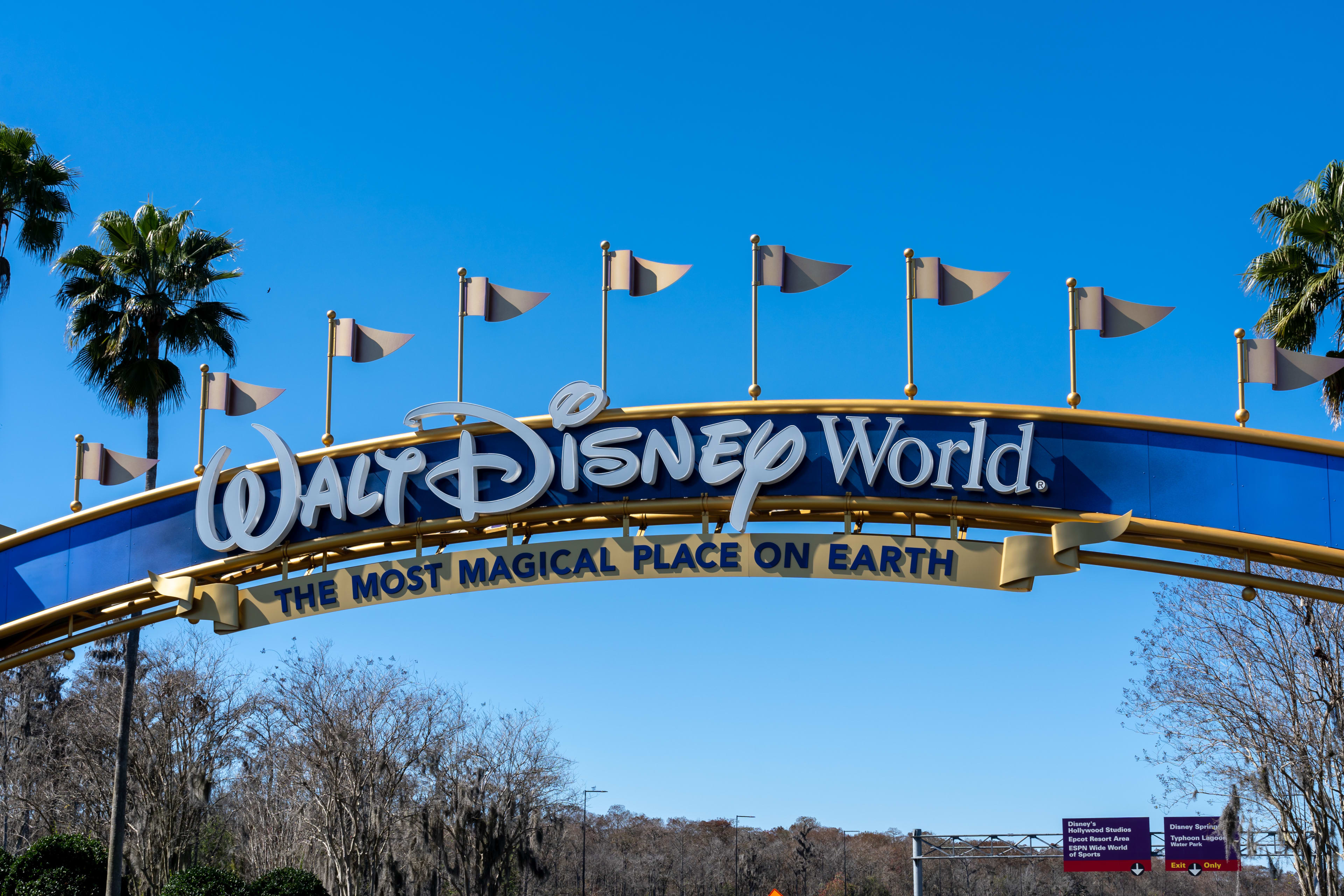 Entrance sign Walt Disney World in Orlando, Florida