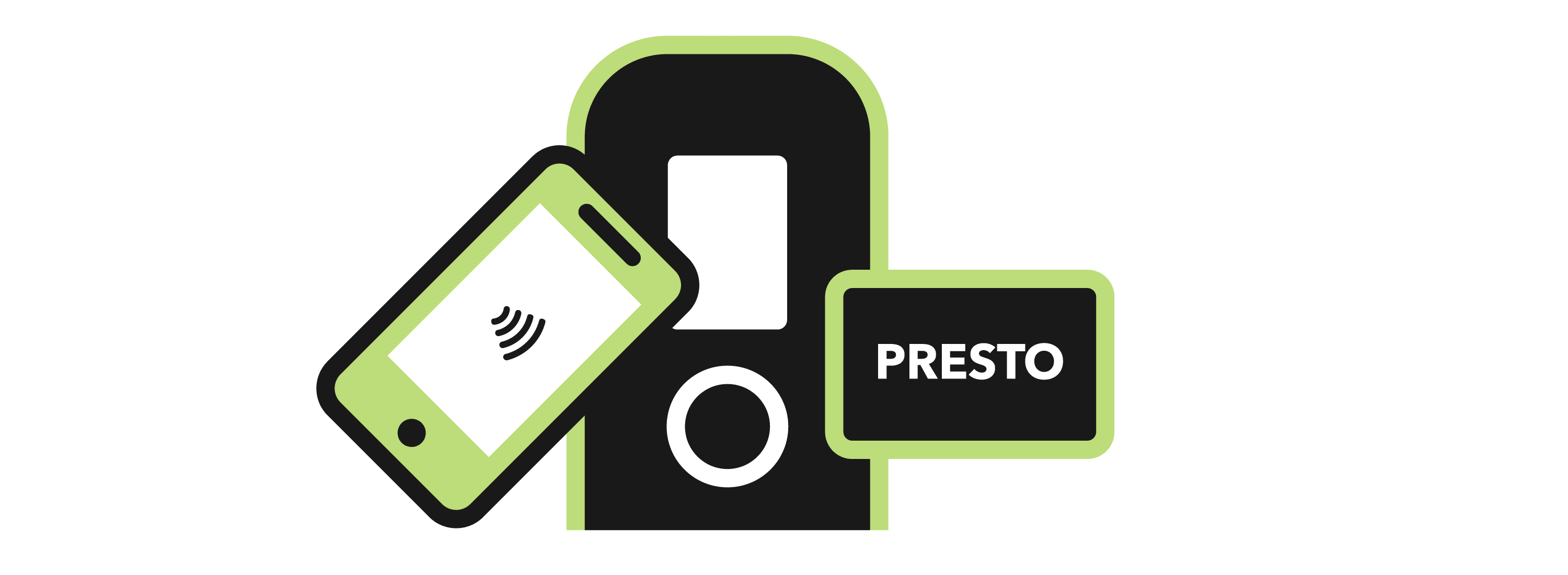 Graphic representing how to use your PRESTO card on GO Transit