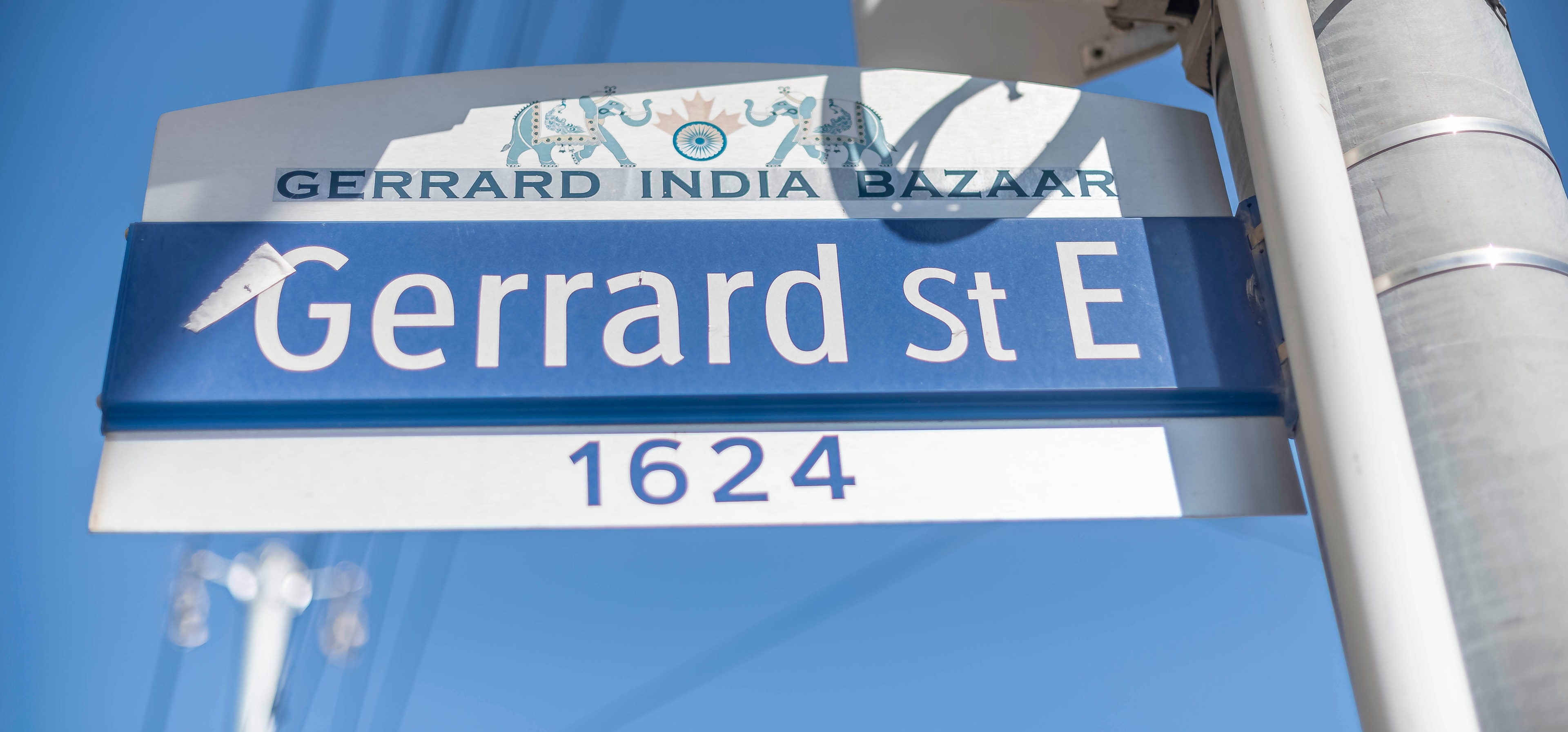 Toronto street sign of Gerrard Street East in Little India