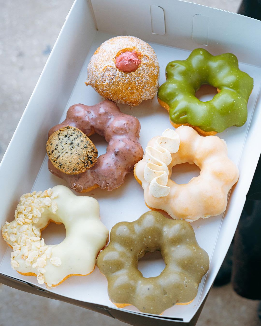 Various Japanese mochi donuts from Isabella's Mochi Donuts in Toronto.