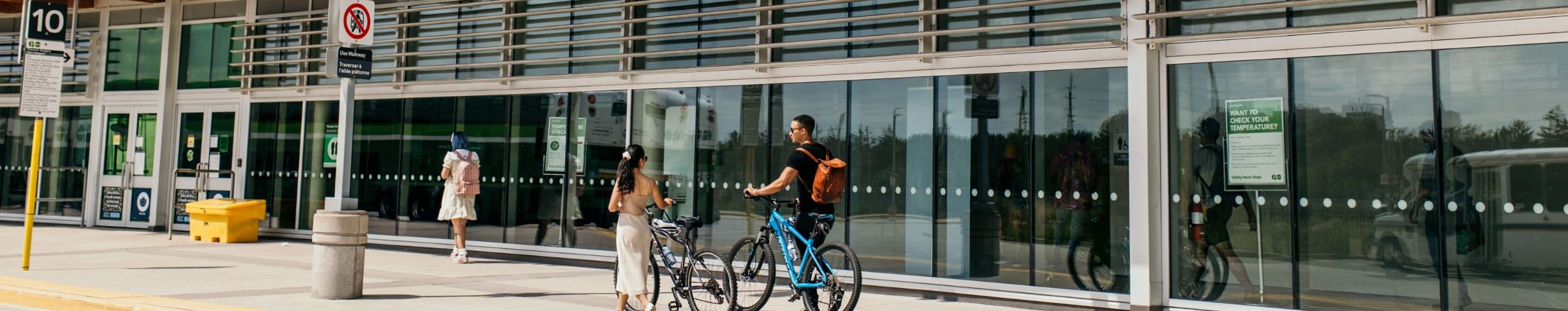 Biking on GO Transit with bike coach Gen Z bicycle platform station